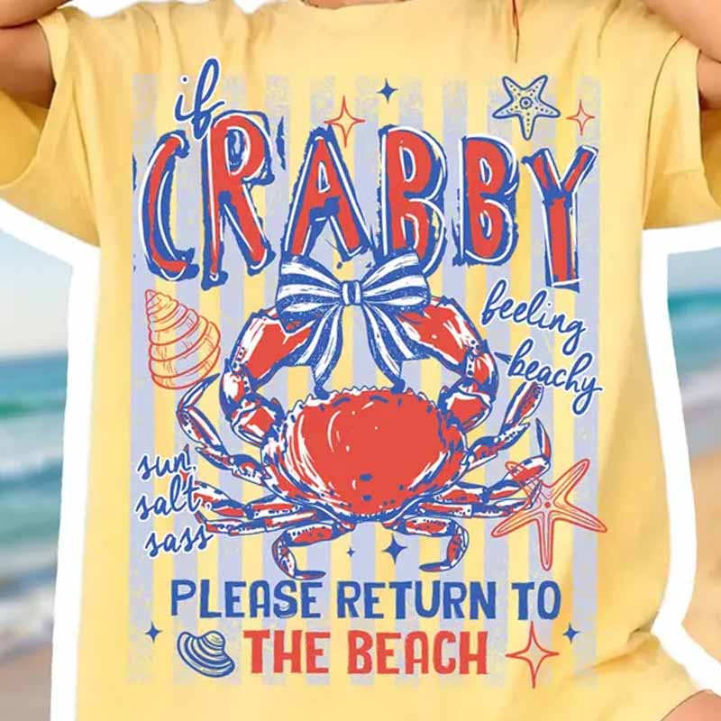 If crabby please return to the beach DTF transfer