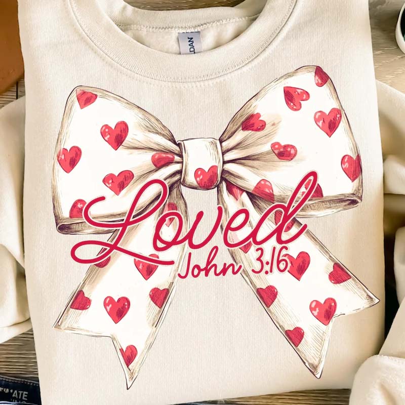 Loved John 3:16 bow DTF Transfer