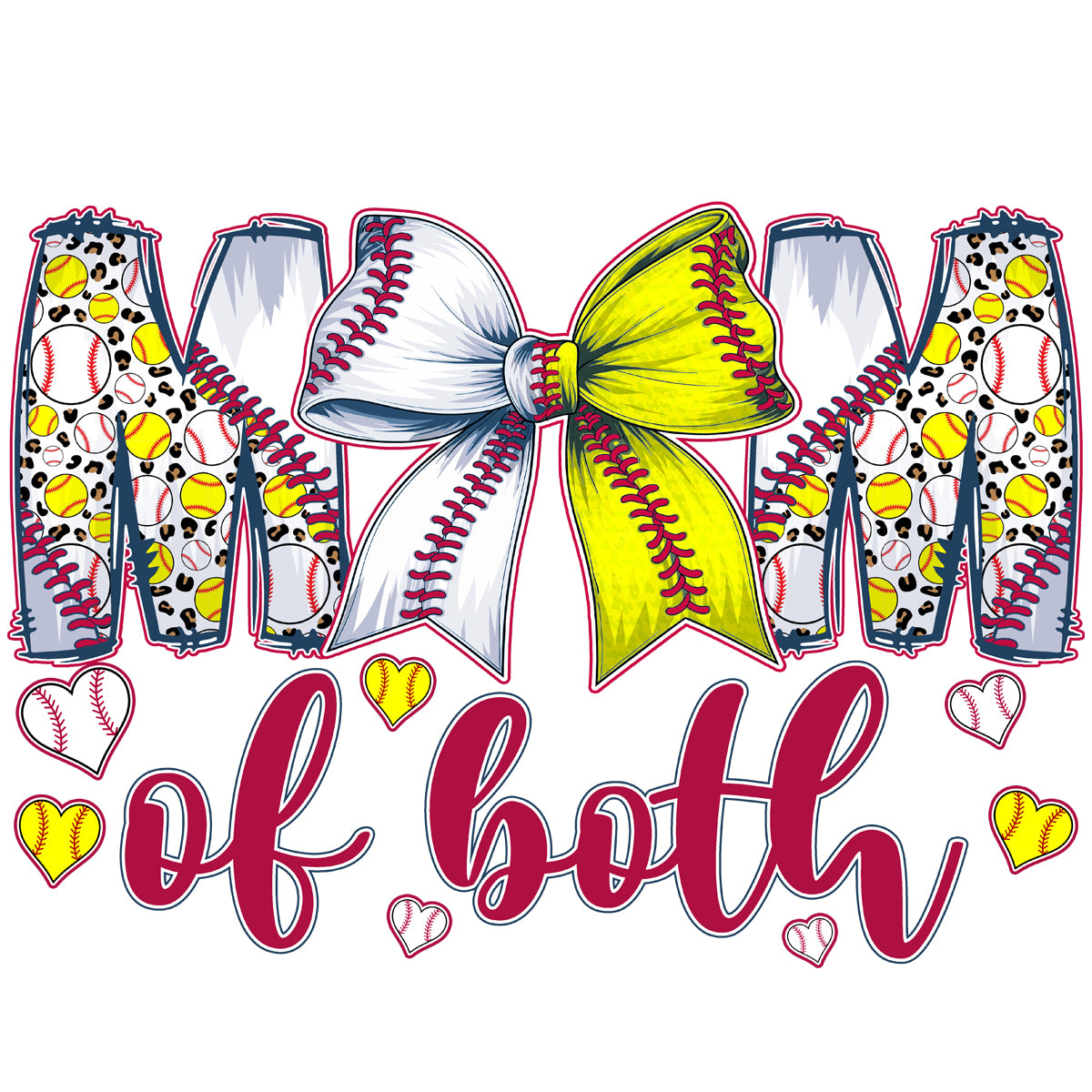 Mom of Both Softball/Baseball DTF Transfer