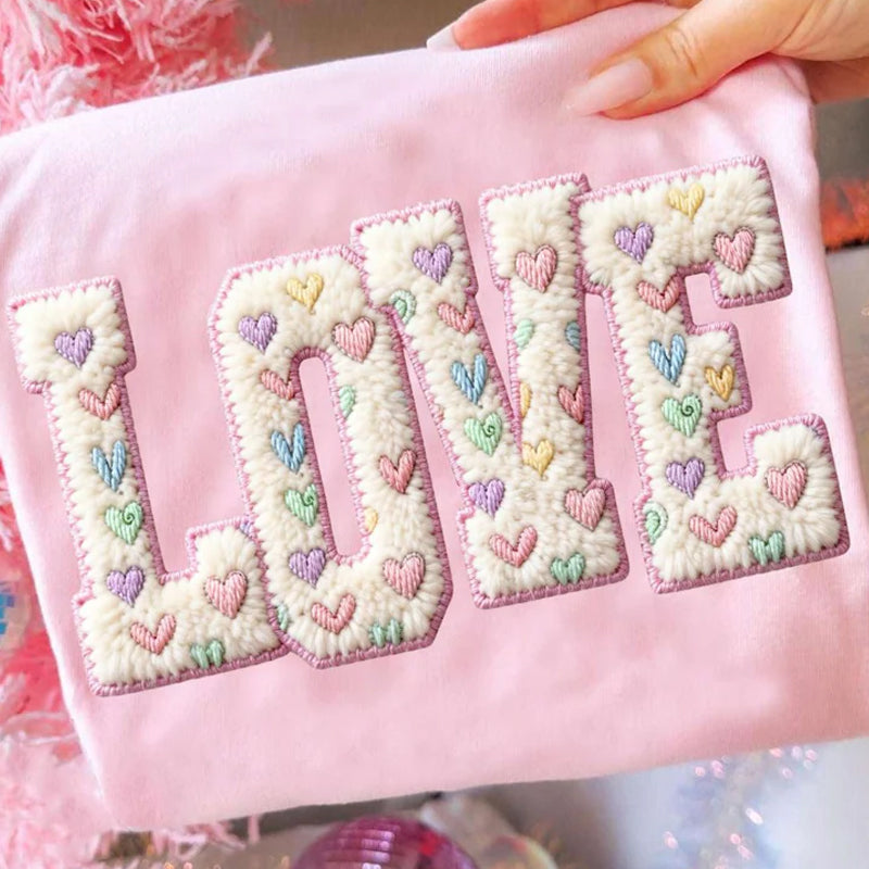LOVE pastel tiny hearts DTF Transfer