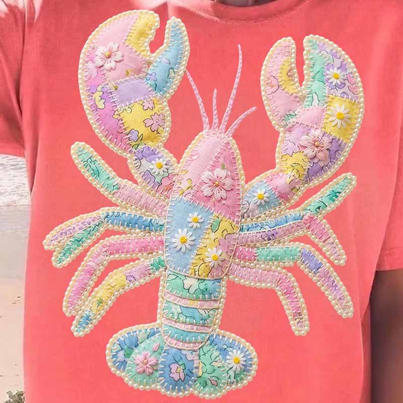 Patchwork Lobster DTF transfer