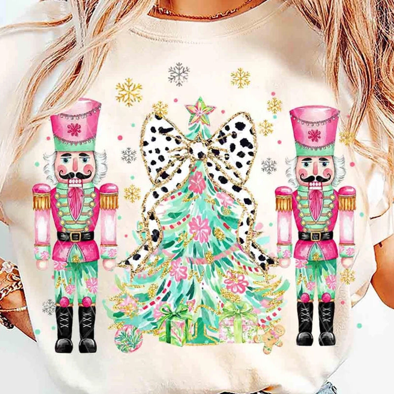Lily Christmas Tree and Nutcrackers DTF Transfer