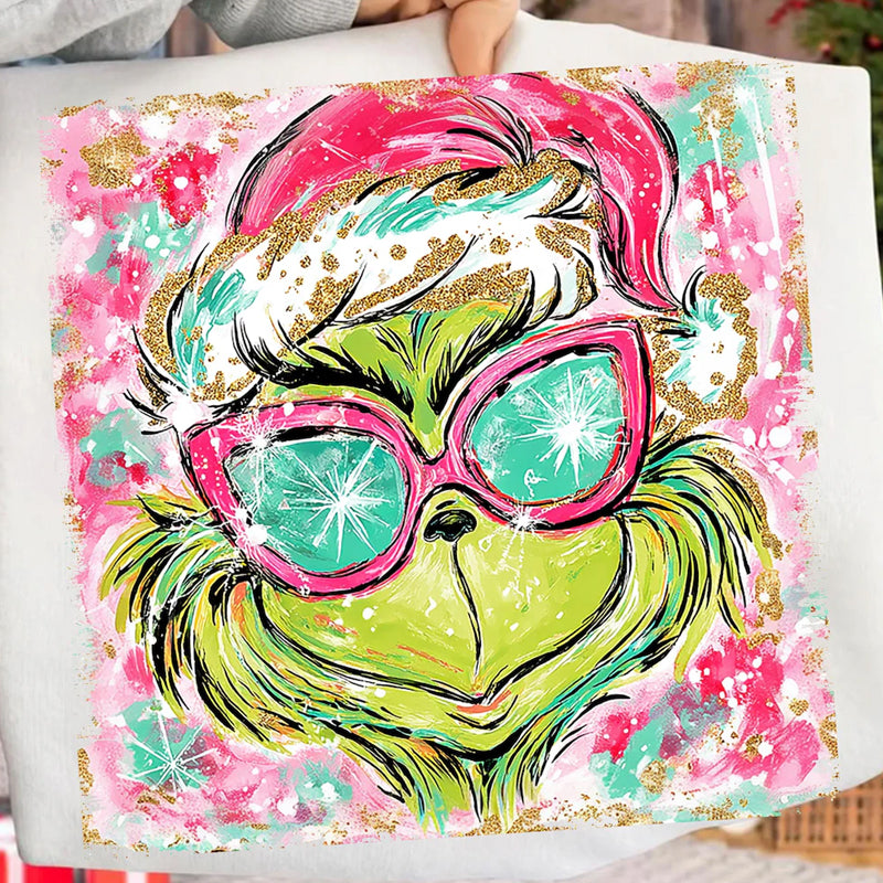 Preppy Grinch DTF Transfer