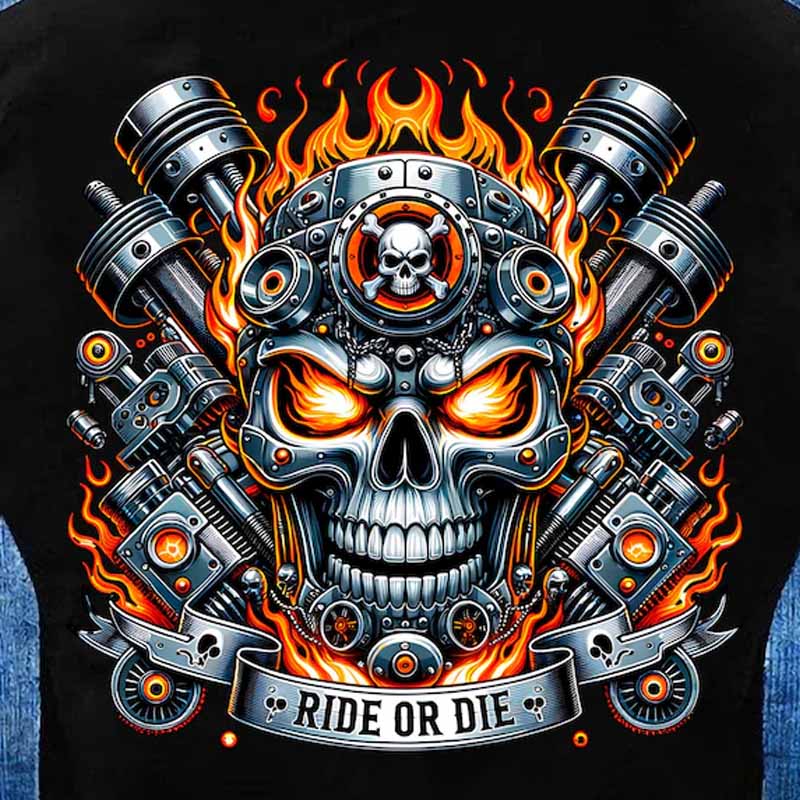 Ride or Die Skeleton DTF Transfer