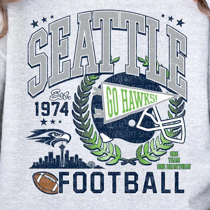 Seattle Vintage Football DTF Transfer