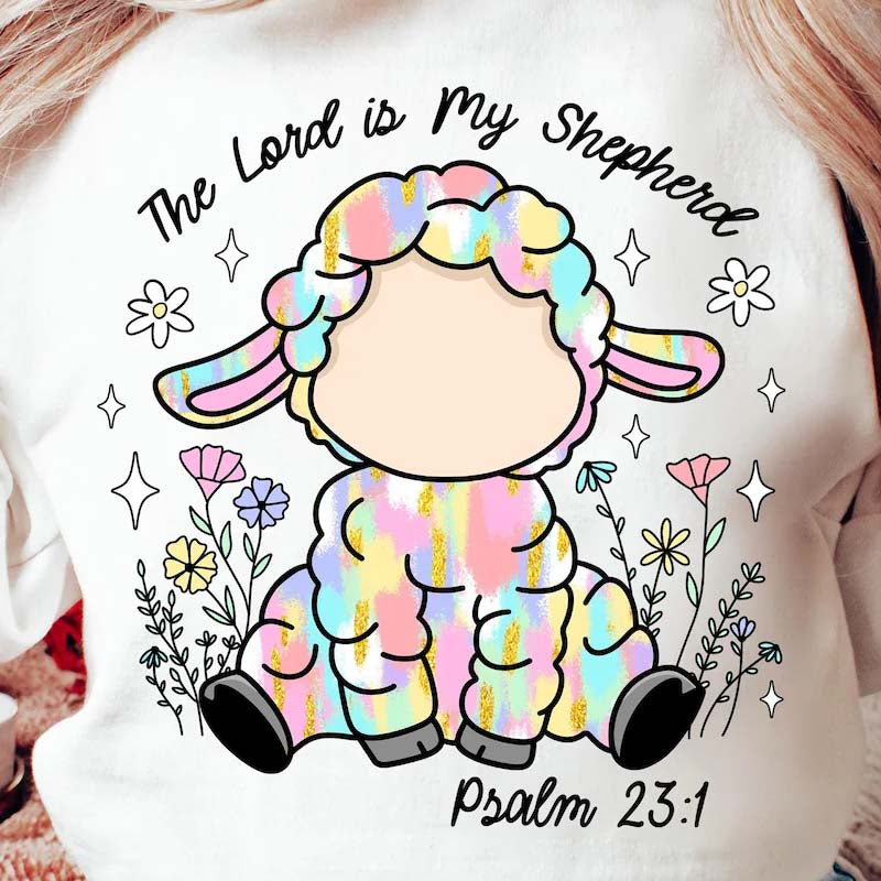 The Lord is my Shepherd Lamb Easter DTF Transfer