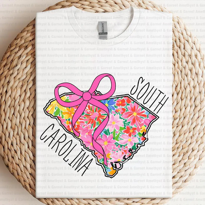 South Carolina Floral Bow DTF transfer