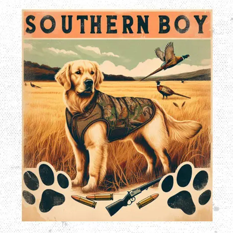 Southern Boy Golden Retriever DTF Transfer