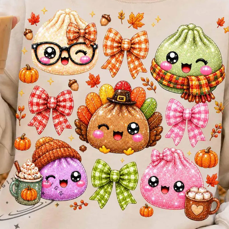 Thanksgiving Dumpling Squishies DTF Transfer