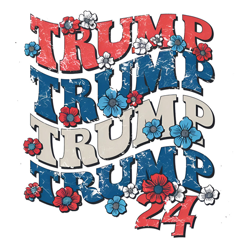Trump Retro Floral DTF Transfer