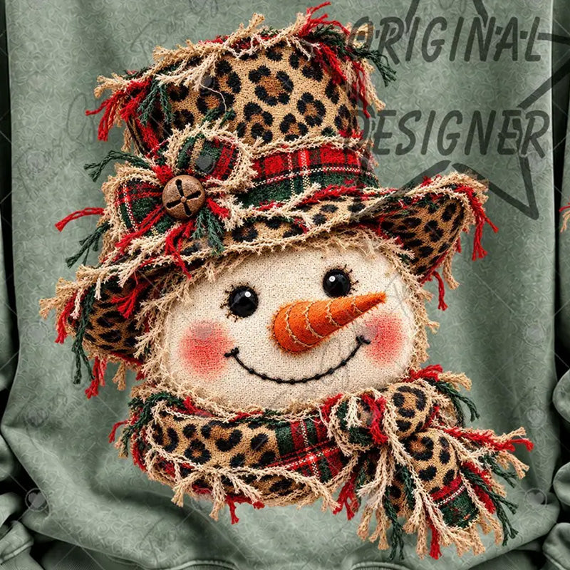 Faux Yarn Snowman Dtf Transfer
