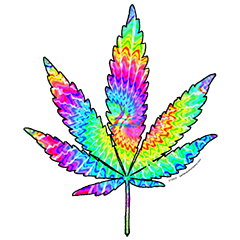 Tie Dye Pot Leaf Transfer 2734